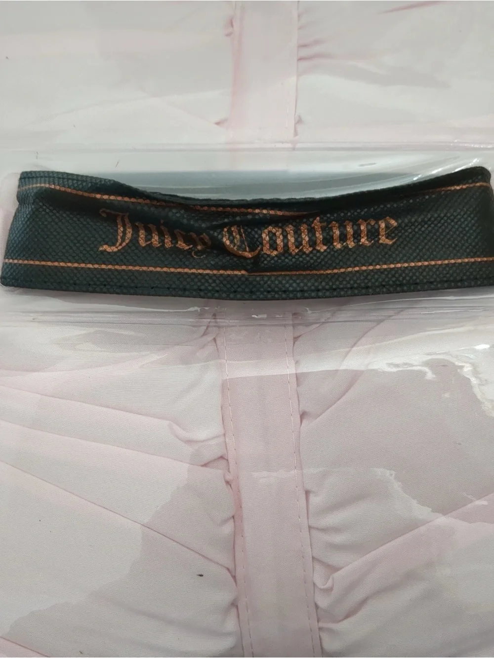 Juicy Couture Ribbon Ruched 3 Piece Full/ Queen Comforter Set, Pink Marshmellow
